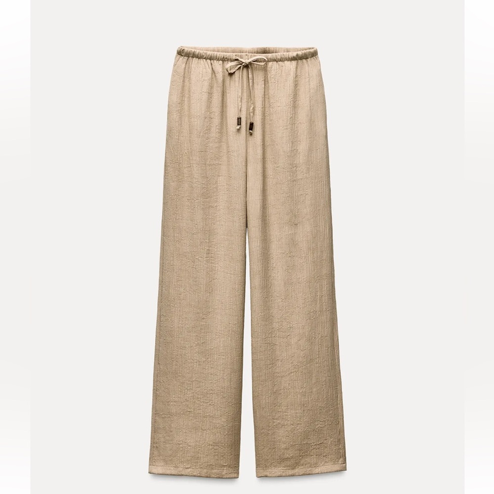 Zara Wide Leg Pants in Beige